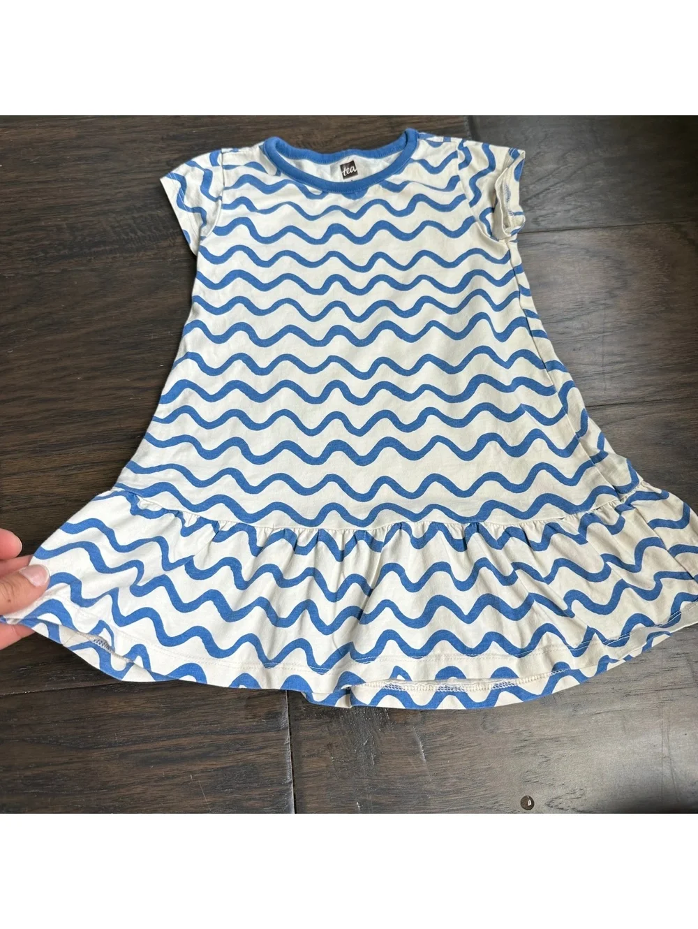 Tea blue waves dress girl size 3
